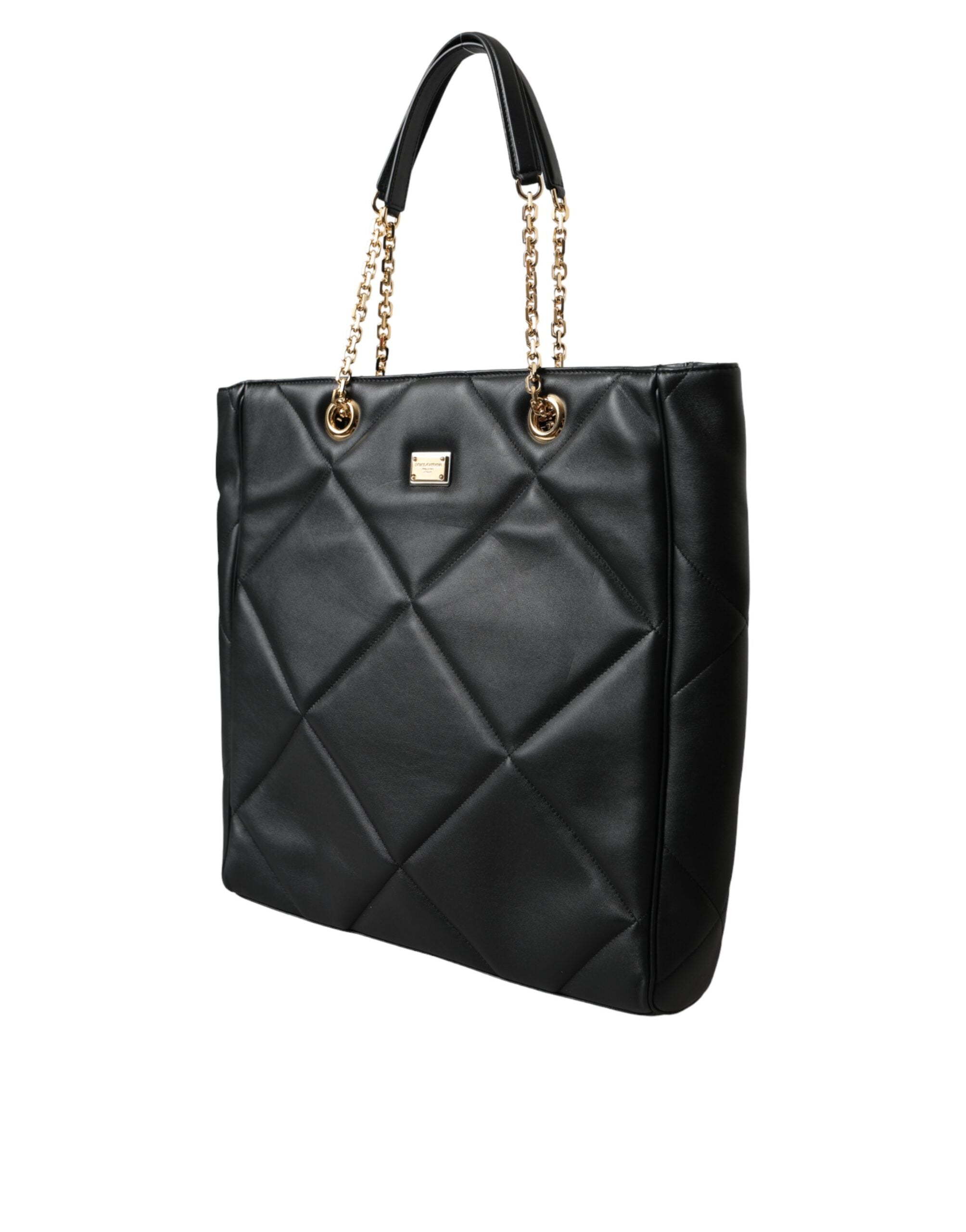 Dolce & Gabbana Siyah Deri JUNGLE Kapitone Tote Çanta